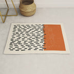 Mid Century Modern Minimalist Rothko Inspired Color Field Red Rain With Lines Geometric Style Rug Gallery Image 1