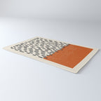 Mid Century Modern Minimalist Rothko Inspired Color Field Red Rain With Lines Geometric Style Rug Gallery Image 3