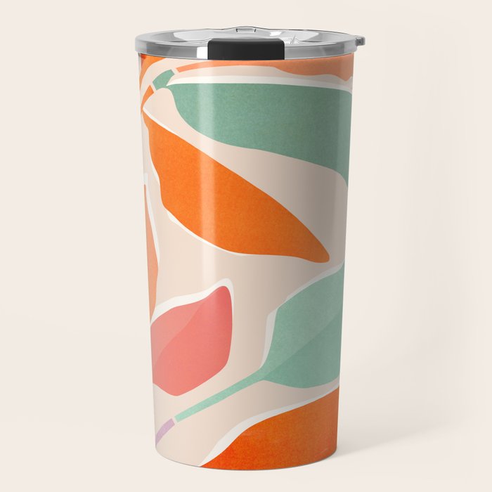 Rainbow Forest - Abstract Tree Painting Travel Mug Gallery Image 1