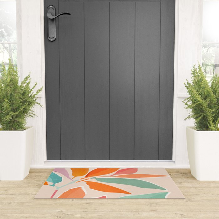 Rainbow Forest - Abstract Tree Painting Welcome Mat Gallery Image 3