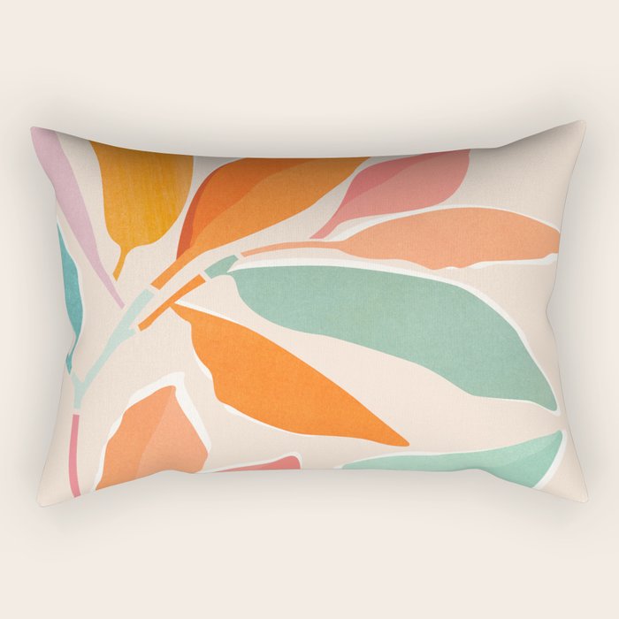 Rainbow Forest - Abstract Tree Painting Rectangular Pillow Gallery Image 1