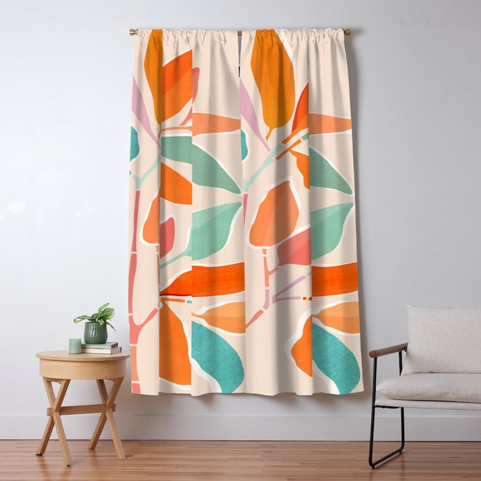 Rainbow Forest - Abstract Tree Painting Window Curtain Gallery Image 5