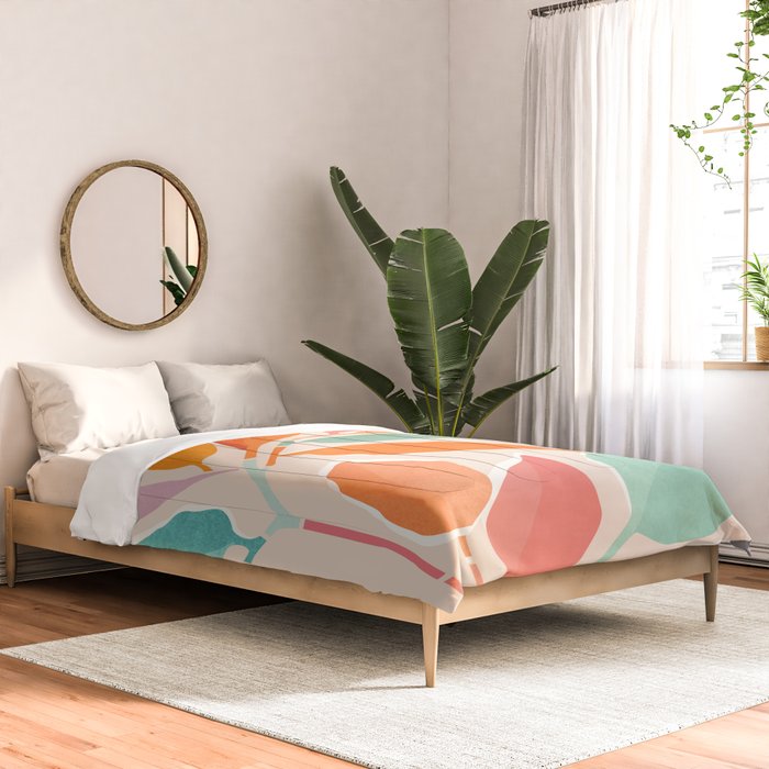 Rainbow Forest - Abstract Tree Painting Comforter Gallery Image 2