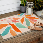 Rainbow Forest - Abstract Tree Painting Outdoor Rug Gallery Image 2