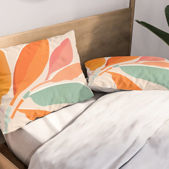 Rainbow Forest - Abstract Tree Painting Pillow Sham Gallery Image 2