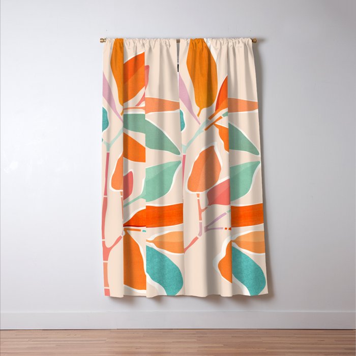 Rainbow Forest - Abstract Tree Painting Window Curtain Gallery Image 3