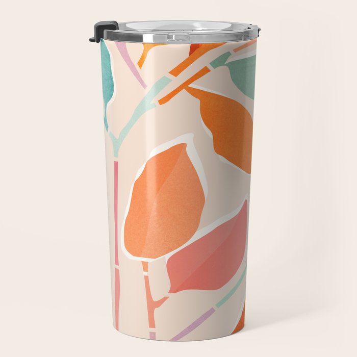 Rainbow Forest - Abstract Tree Painting Travel Mug Gallery Image 3