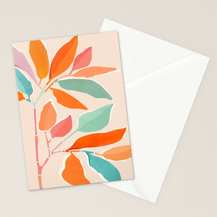 Rainbow Forest - Abstract Tree Painting Stationery Card Gallery Image 2