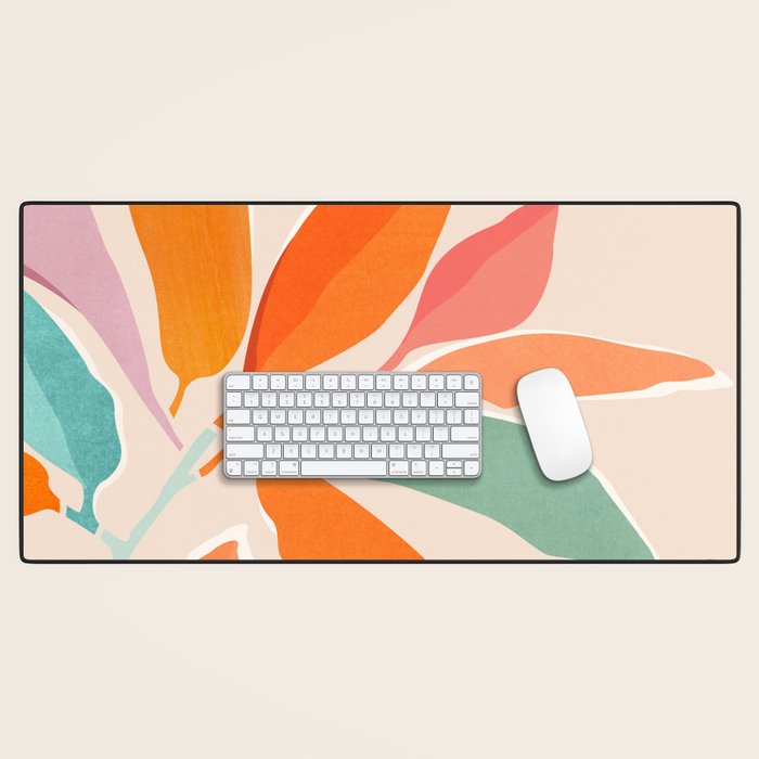 Rainbow Forest - Abstract Tree Painting Desk Mat Gallery Image 1