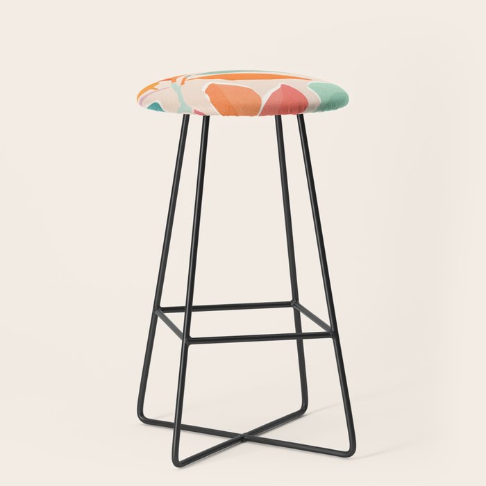 Rainbow Forest - Abstract Tree Painting Stool Gallery Image 1