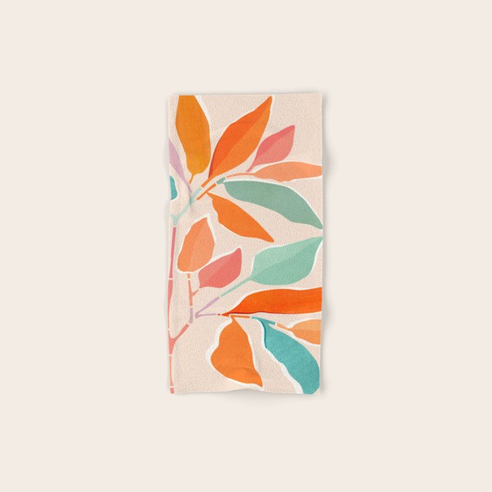 Rainbow Forest - Abstract Tree Painting Bath Towel Gallery Image 1