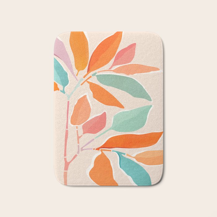 Rainbow Forest - Abstract Tree Painting Bath Mat Gallery Image 1
