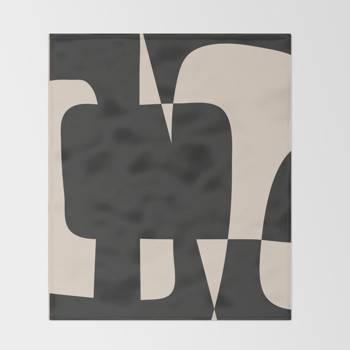 Modern Black And White Abstract Art 5 Throw Blanket Gallery Image 2