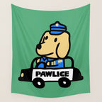 Here comes the dog pawlice Wall Tapestry Gallery Image 4