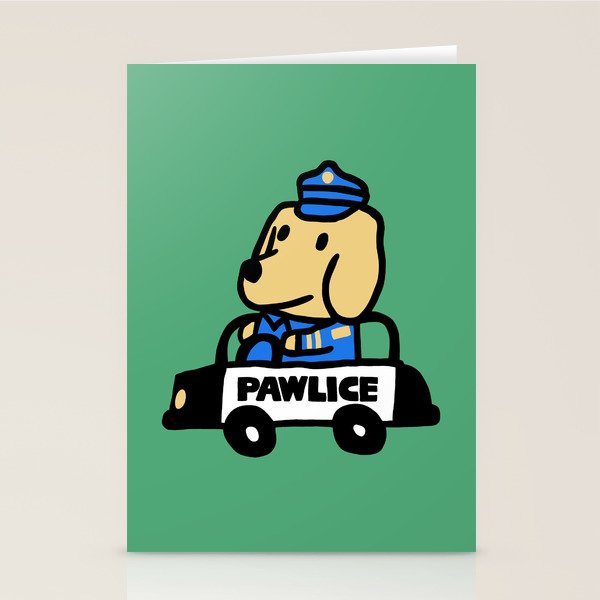 Here comes the dog pawlice Stationery Card Gallery Image 1