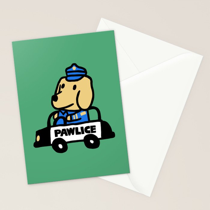 Here comes the dog pawlice Stationery Card Gallery Image 2