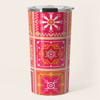Talavera Mexican Tile - Hot Pink & Orange Palette Travel Mug Gallery Image 1