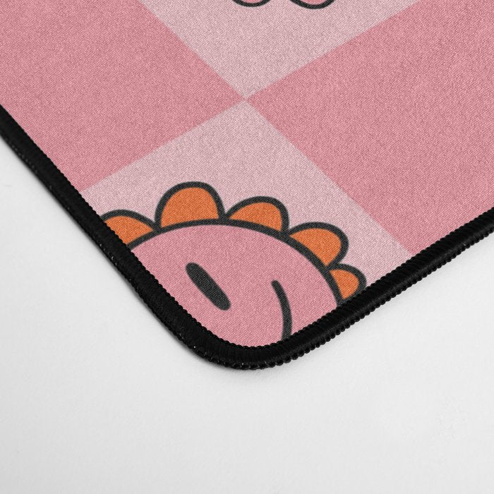 Pink Smiley Face Checkerboard Desk Mat Gallery Image 4