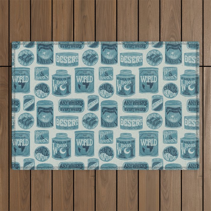 Vagabondâs Cupboard - dusty blue Outdoor Rug Gallery Image 1