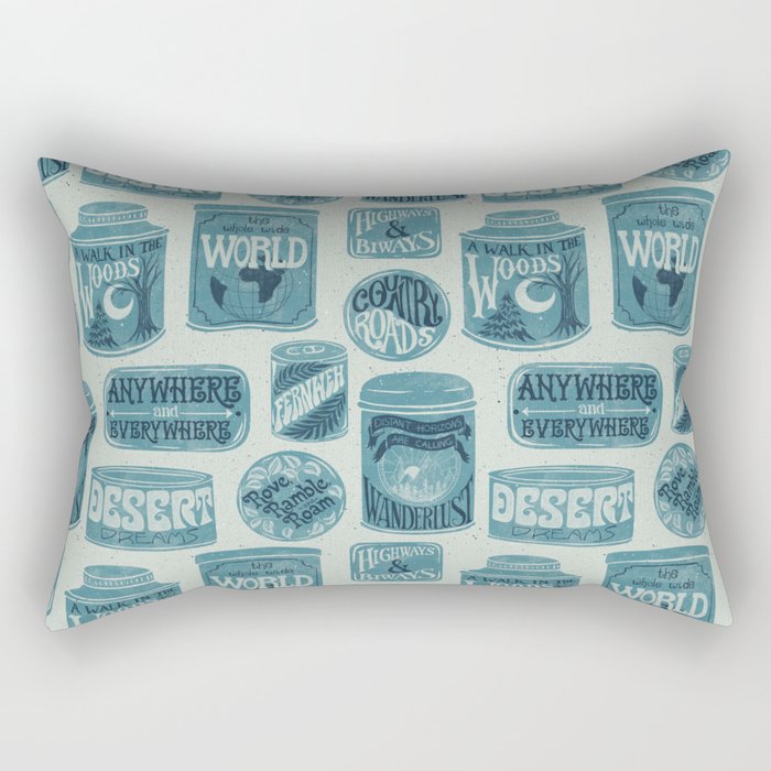 Vagabondâs Cupboard - dusty blue Rectangular Pillow Gallery Image 1