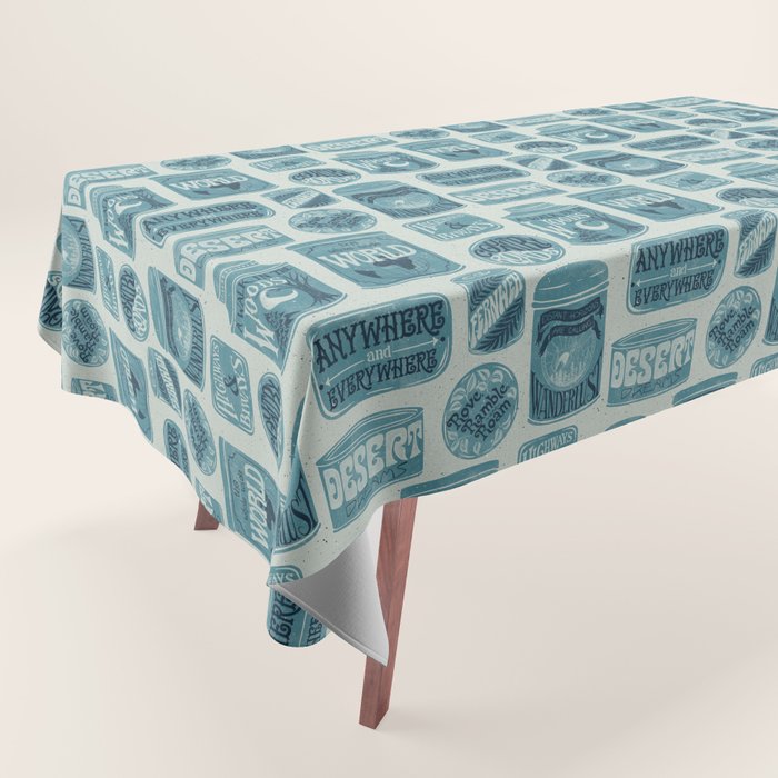 Vagabondâs Cupboard - dusty blue Tablecloth Gallery Image 1