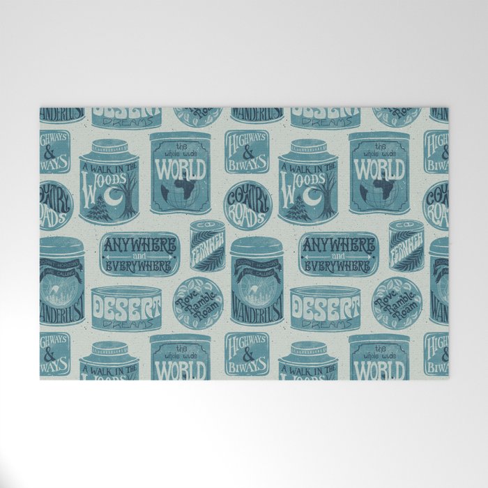 Vagabondâs Cupboard - dusty blue Welcome Mat Gallery Image 1