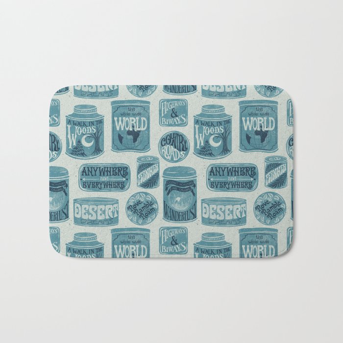 Vagabondâs Cupboard - dusty blue Bath Mat Gallery Image 1