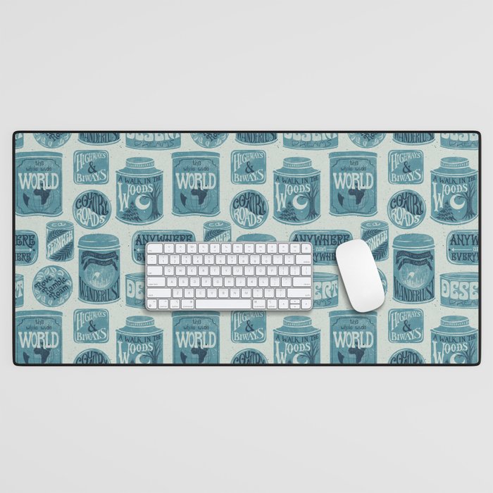Vagabondâs Cupboard - dusty blue Desk Mat Gallery Image 1