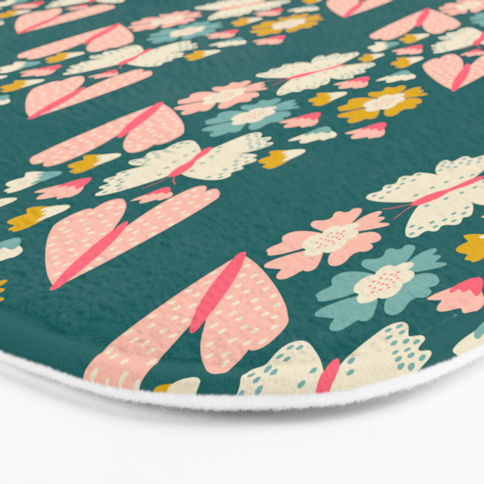 Floral Stripe Bath Mat Gallery Image 3