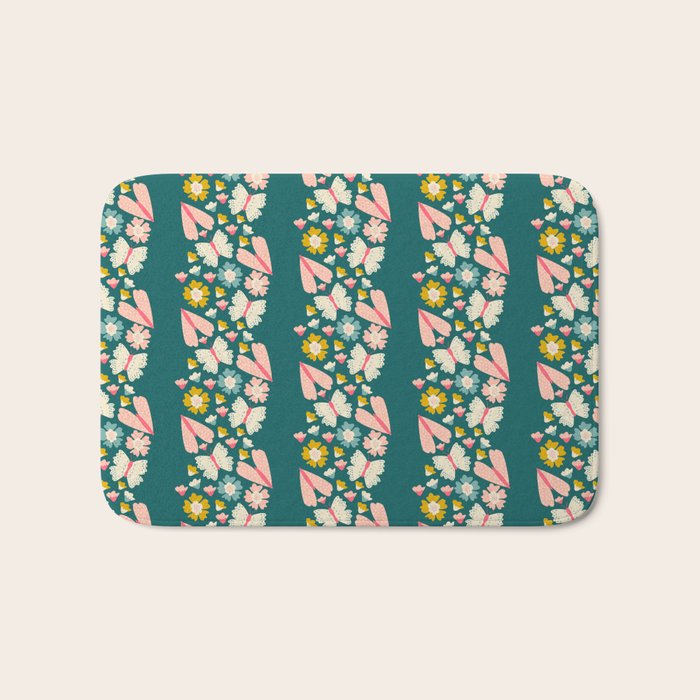 Floral Stripe Bath Mat Gallery Image 1
