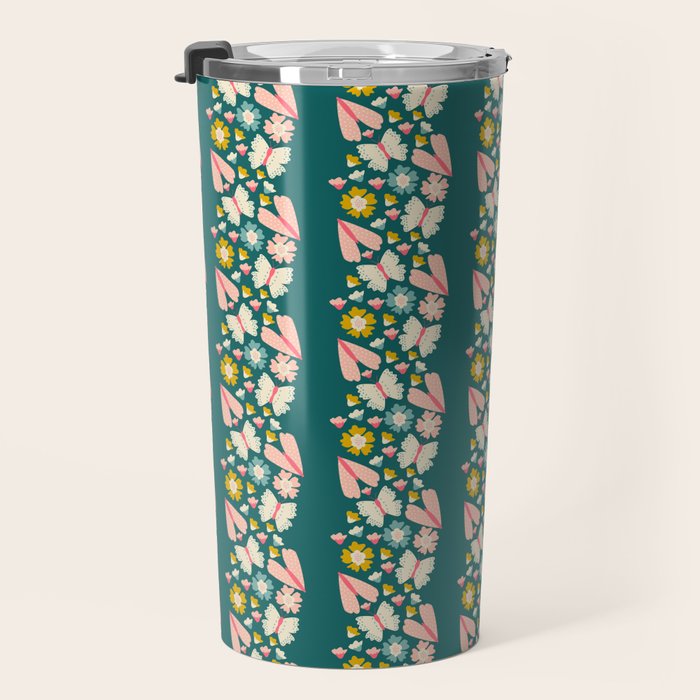 Floral Stripe Travel Mug Gallery Image 3