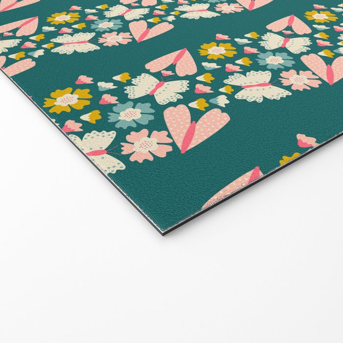 Floral Stripe Welcome Mat Gallery Image 2
