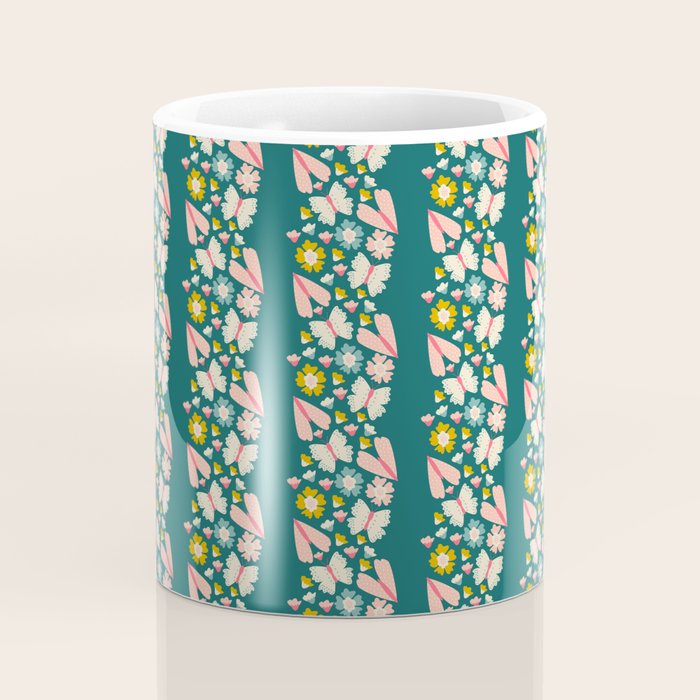 Floral Stripe Coffee Mug Gallery Image 4