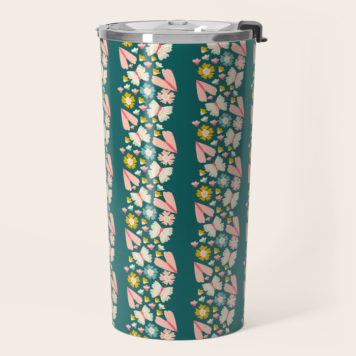 Floral Stripe Travel Mug Gallery Image 2