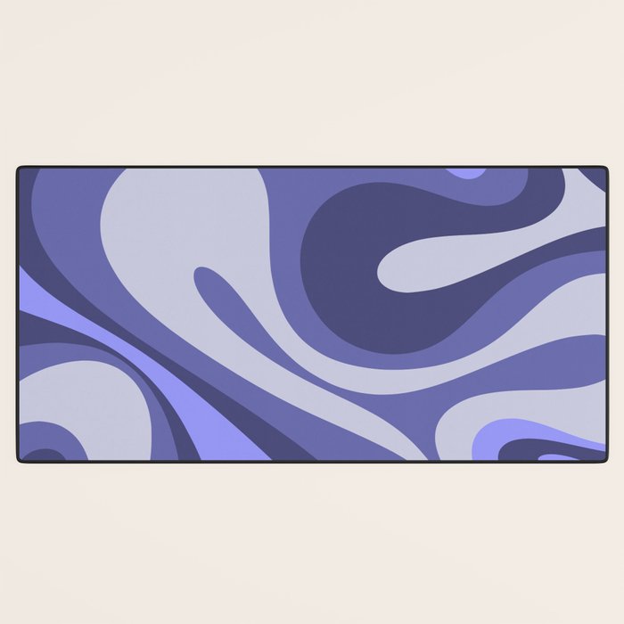 Mod Swirl Retro Abstract Pattern in Purple Periwinkle and Lavender Tones Desk Mat Gallery Image 3