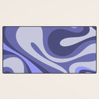 Mod Swirl Retro Abstract Pattern in Purple Periwinkle and Lavender Tones Desk Mat Gallery Image 3