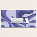 Mod Swirl Retro Abstract Pattern in Purple Periwinkle and Lavender Tones Desk Mat Gallery Image 1