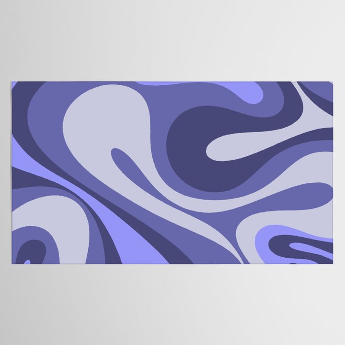 Mod Swirl Retro Abstract Pattern in Purple Periwinkle and Lavender Tones Tablecloth Gallery Image 2