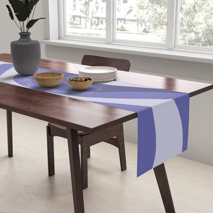 Mod Swirl Retro Abstract Pattern in Purple Periwinkle and Lavender Tones Table Runner Gallery Image 2
