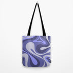 Mod Swirl Retro Abstract Pattern in Purple Periwinkle and Lavender Tones Tote Bag Gallery Image 2