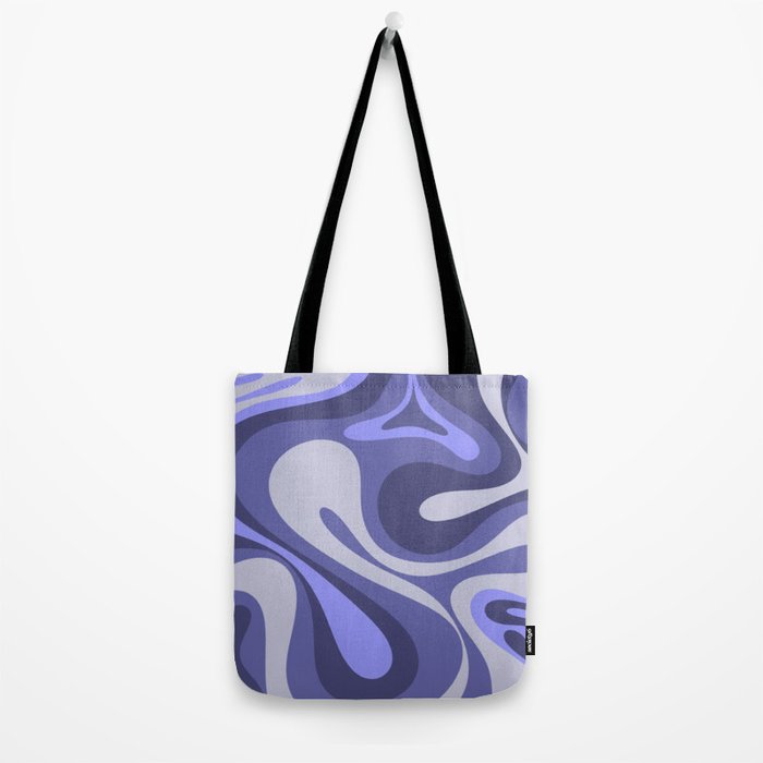 Mod Swirl Retro Abstract Pattern in Purple Periwinkle and Lavender Tones Tote Bag Gallery Image 2