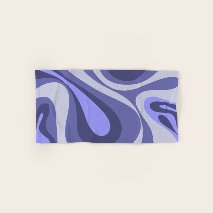 Mod Swirl Retro Abstract Pattern in Purple Periwinkle and Lavender Tones Bath Towel Gallery Image 1