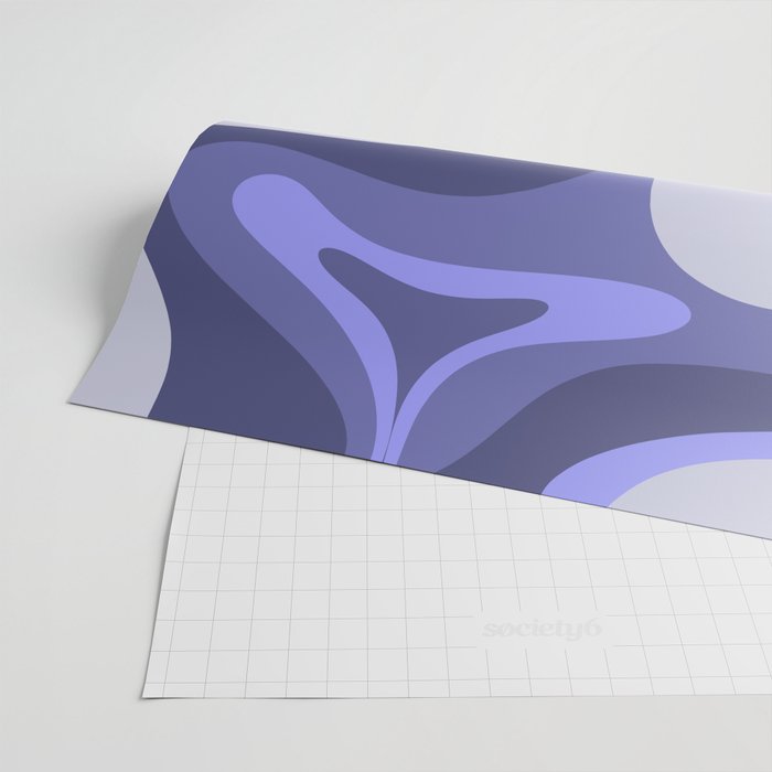 Mod Swirl Retro Abstract Pattern in Purple Periwinkle and Lavender Tones Wrapping Paper Gallery Image 2