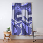 Mod Swirl Retro Abstract Pattern in Purple Periwinkle and Lavender Tones Window Curtain Gallery Image 5