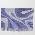 Mod Swirl Retro Abstract Pattern in Purple Periwinkle and Lavender Tones Wall Hanging Gallery Image 1