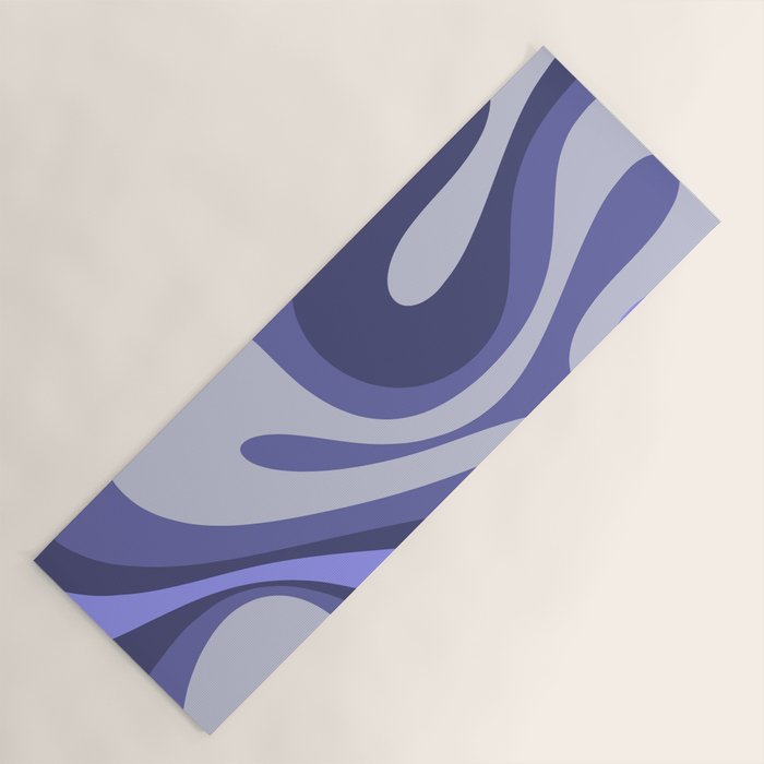 Mod Swirl Retro Abstract Pattern in Purple Periwinkle and Lavender Tones Yoga Mat Gallery Image 1