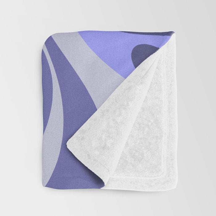 Mod Swirl Retro Abstract Pattern in Purple Periwinkle and Lavender Tones Throw Blanket Gallery Image 3