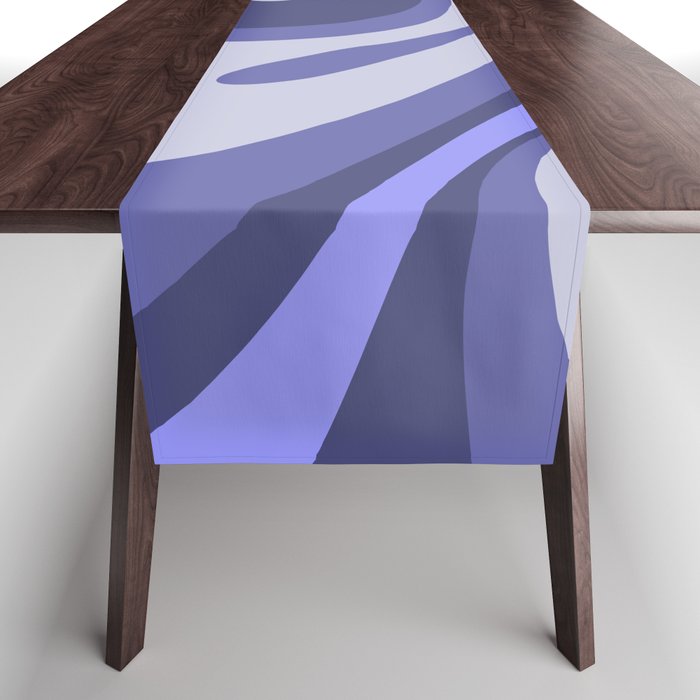 Mod Swirl Retro Abstract Pattern in Purple Periwinkle and Lavender Tones Table Runner Gallery Image 1