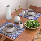 Mod Swirl Retro Abstract Pattern in Purple Periwinkle and Lavender Tones Placemat Gallery Image 2