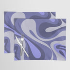 Mod Swirl Retro Abstract Pattern in Purple Periwinkle and Lavender Tones Placemat Gallery Image 1